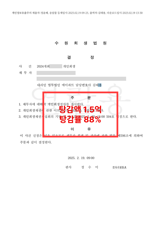 사업실패 개인회생 성공사례
